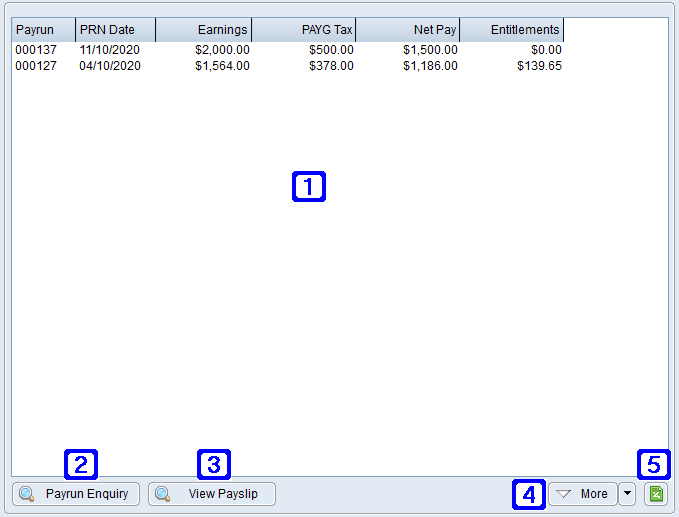 Payrun History Tab Screen