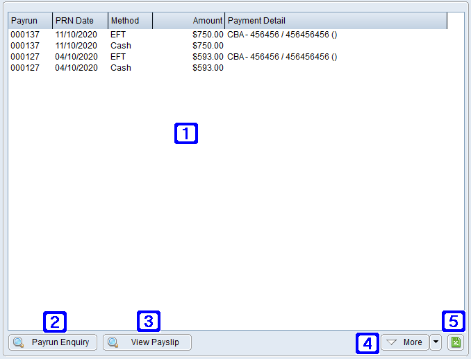 Payment History Tab Screen