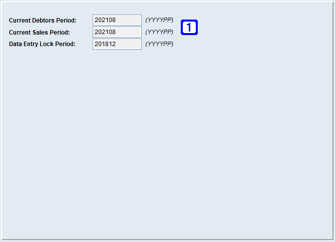 System Parameter Maintenance - System Dates Screen