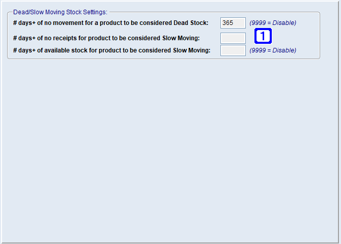 System Parameter Maintenance - Inventory Settings 2 Screen