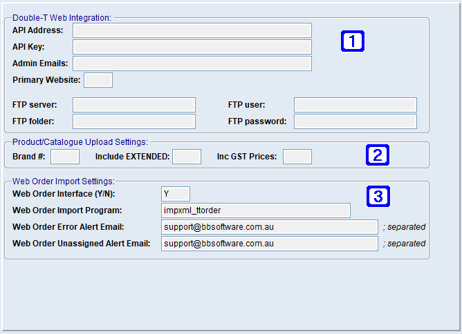 System Parameter Maintenance - Double-T Integration Screen