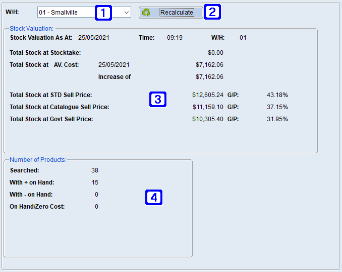 Inventory Position Tab Screen