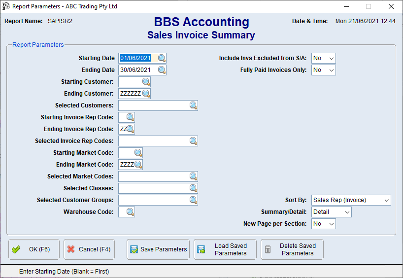 Sales Invoice Summary Screen Sales Invoice Summary Screen