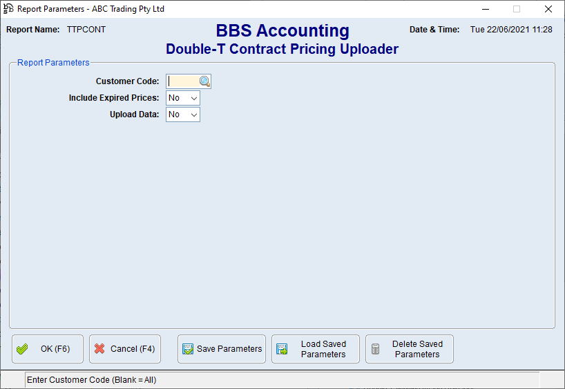 Double-T Contract Pricing Uploader Screen