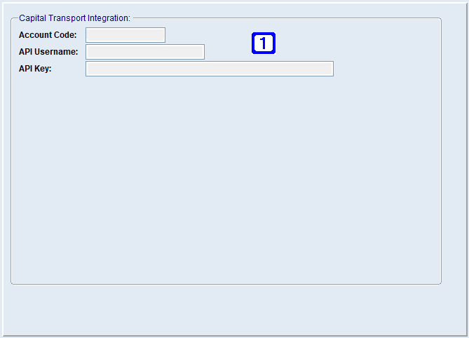 System Parameter Maintenance - Capital Transport Integration Screen