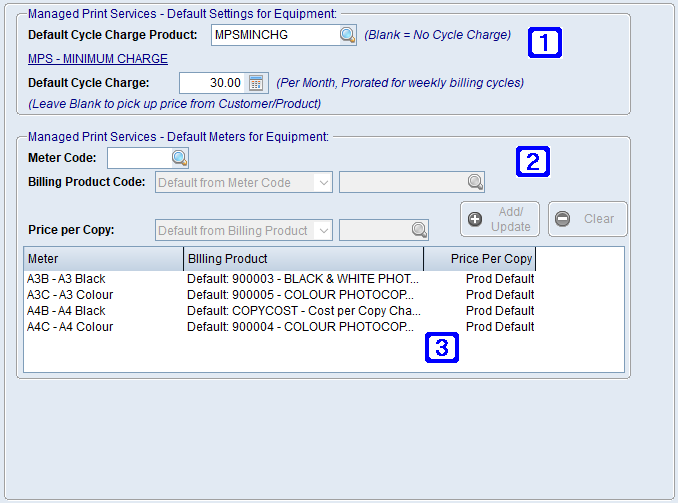 Managed Print Services Tab Screen