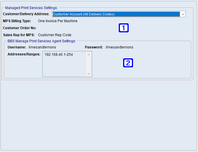 Managed Print Services Tab Screen