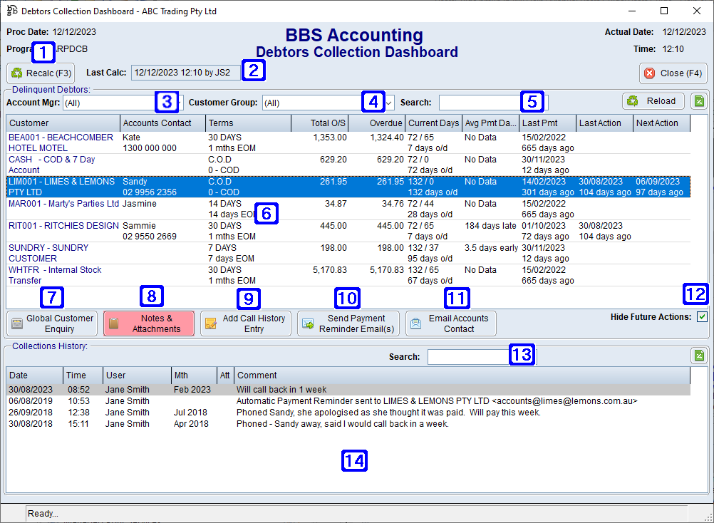 Debtors Collection Dashboard Screen Debtors Collection Dashboard Screen