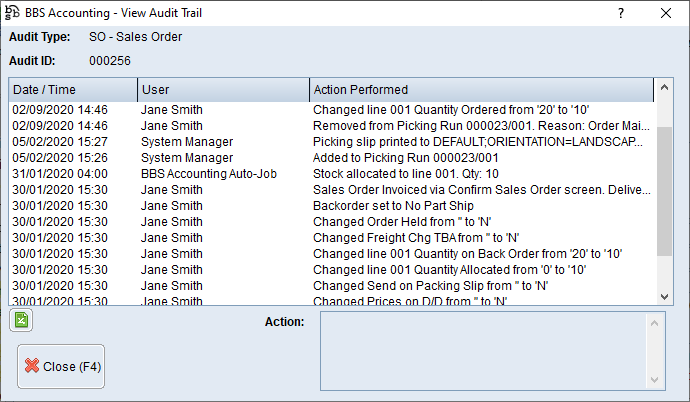 SOE Audit Trail