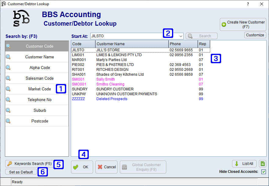 Example Search type lookup