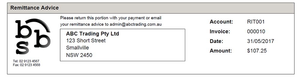 Remittance advice