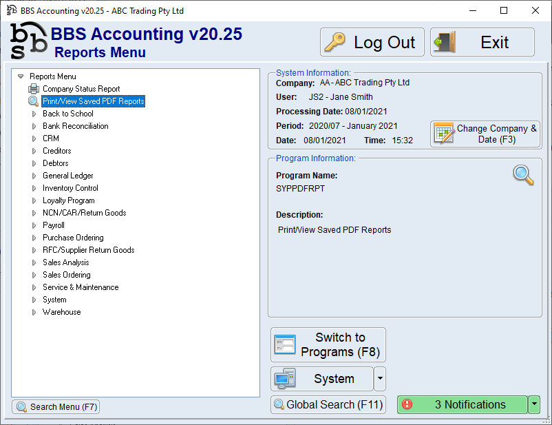 PrintView Saved PDF Reports