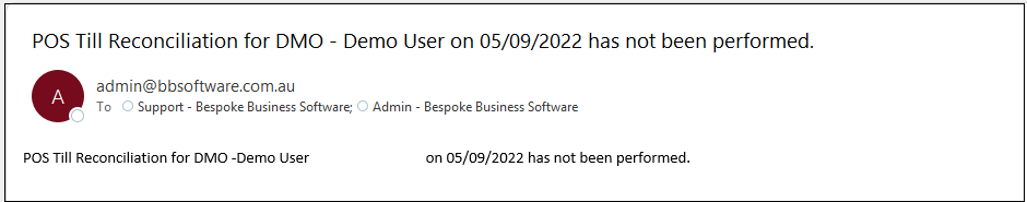 POS Till Rec email