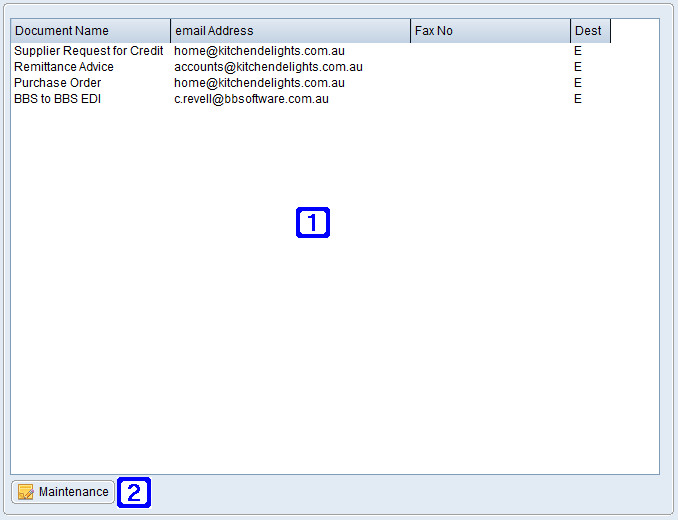 Document Destinations Tab Screen