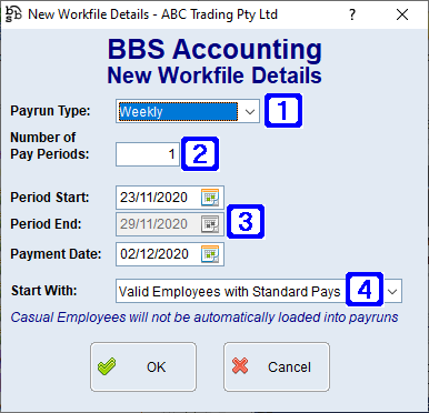 New Workfile Details Screen